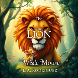 Create a captivating book cover for 'The Lion and the Wise Mouse' by L