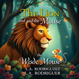 Create a captivating book cover for 'The Lion and the Wise Mouse' by L