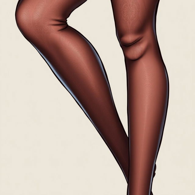 A detailed illustration of a woman wearing stylish pantyhose, showcasing the texture and design