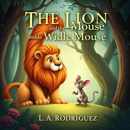 Create a captivating book cover for 'The Lion and the Wise Mouse' by L