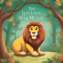 Create a captivating book cover for 'The Lion and the Wise Mouse' by L