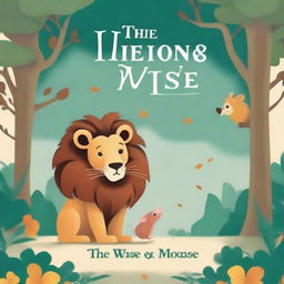 Design an engaging book cover for 'THE LION AND THE WISE MOUSE' by L