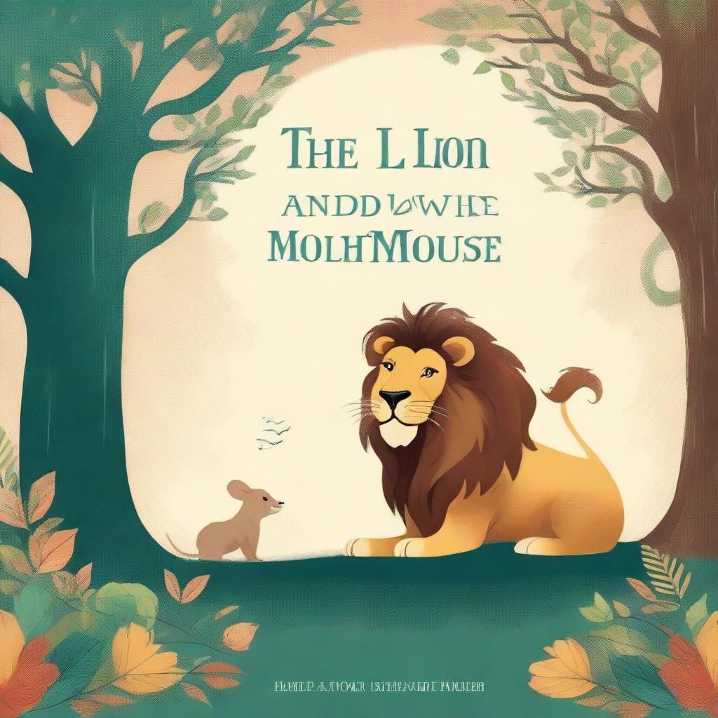 Design a captivating book cover for 'The Lion and the Wise Mouse' by L