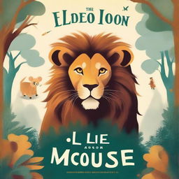 Design a captivating book cover for 'The Lion and the Wise Mouse' by L