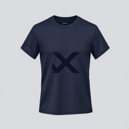 A T-shirt design featuring the letters Q and X connected into one symbol, along with the inscription 'QazNex' at chest level on the left