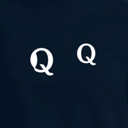 A T-shirt design featuring the letter Q connected into one symbol on the left chest level