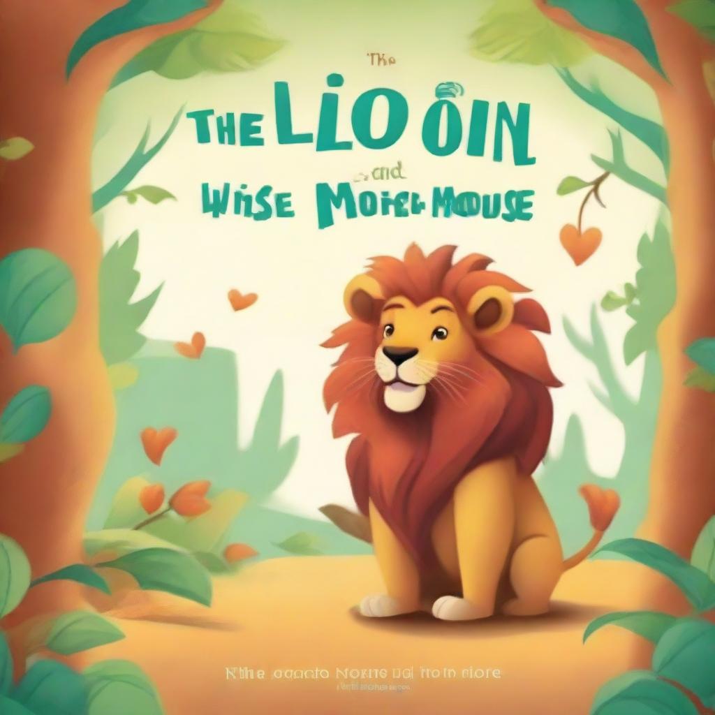 Create a book cover for 'The Lion and The Wise Mouse' by L