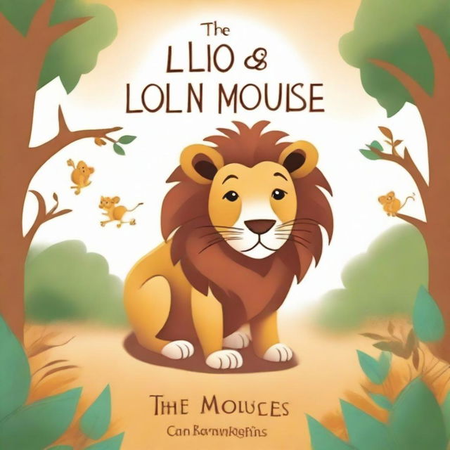 Create a book cover for 'The Lion and The Wise Mouse' by L