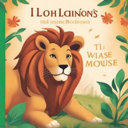 Create a book cover for 'The Lion and The Wise Mouse' by L