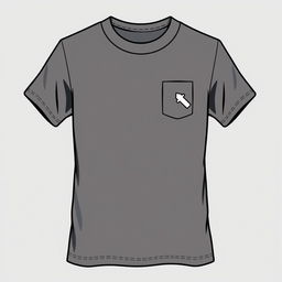 A T-shirt design featuring small letters Q connected into one symbol on the left chest level