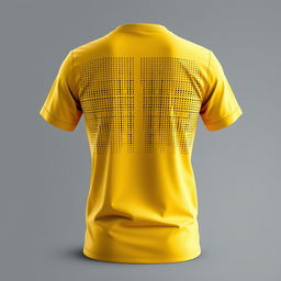 A T-shirt design featuring minimalistic patterns on the back in a programming style