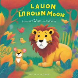 An English-language children's book cover for 'The Lion and The Wise Mouse' by L