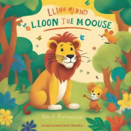 An English-language children's book cover for 'The Lion and The Wise Mouse' by L