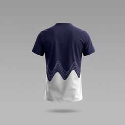 A T-shirt design featuring minimalistic patterns on the back in an analytics style