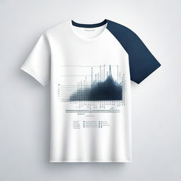 A T-shirt design featuring minimalistic patterns on the back in an analytics style