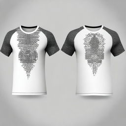 A T-shirt design with a pattern in the style of those graphics on the left sleeve