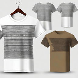 A T-shirt design with a pattern in the style of those graphics on the left sleeve