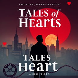 Create a book cover for a romantic and dramatic novel titled 'Tales of Hearts' set in the 1940s