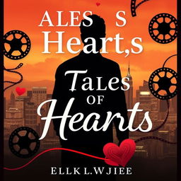 Create a book cover for a romantic and dramatic novel titled 'Tales of Hearts' set in the 1940s