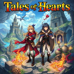 A detailed illustration inspired by the video game 'Tales of Hearts'