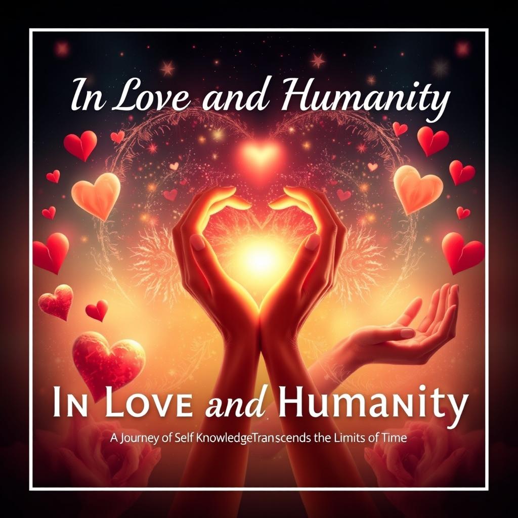 Create a book cover for 'In Love and Humanity: A Journey of Self-Knowledge that Transcends the Limits of Time'