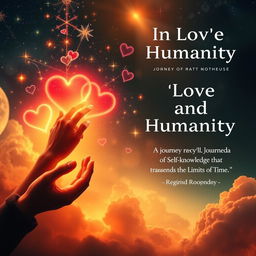 Create a book cover for 'In Love and Humanity: A Journey of Self-Knowledge that Transcends the Limits of Time'