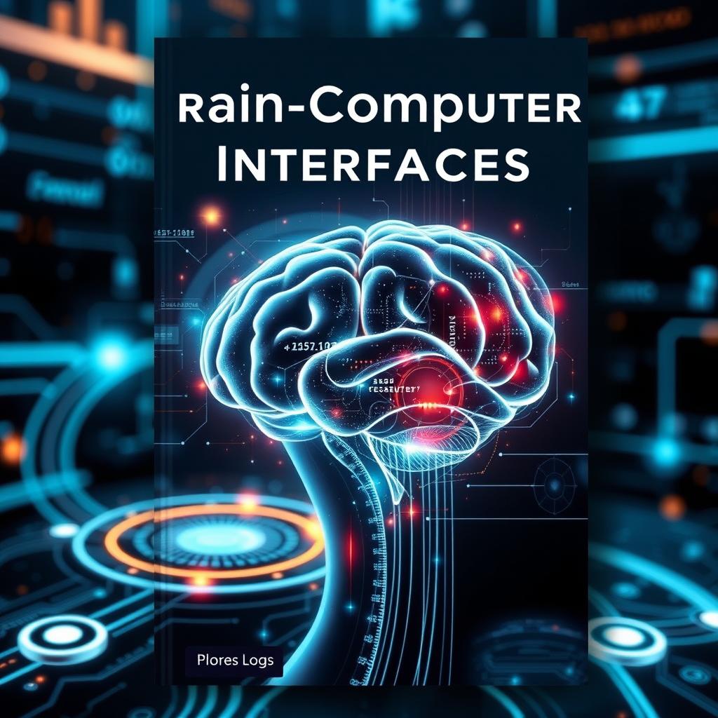 A captivating book cover for a book titled 'Brain-Computer Interfaces'