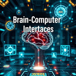 A captivating book cover for a book titled 'Brain-Computer Interfaces'