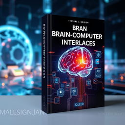 A captivating book cover for a book titled 'Brain-Computer Interfaces'