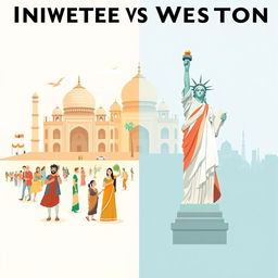 An illustration highlighting the differences between Indian and Western culture