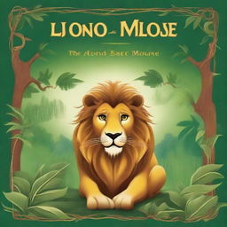 Create a book cover for a book titled 'The Lion and The Wise Mouse' by L