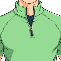 A detailed illustration of a stylish half zip shirt, showcasing the zipper and fabric texture