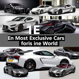 A showcase of the ten most exclusive cars in the world, featuring luxurious designs, sleek lines, and high-end finishes