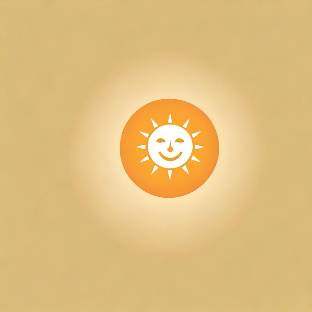 Create a logo with a smiling sun radiating warmth and joy, embodying the feeling of a delightful sunny day.