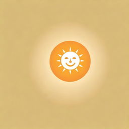 Create a logo with a smiling sun radiating warmth and joy, embodying the feeling of a delightful sunny day.