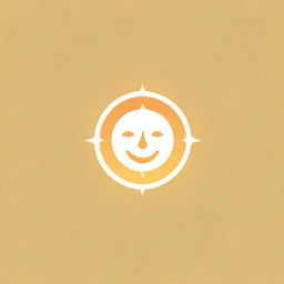 Create a logo with a smiling sun radiating warmth and joy, embodying the feeling of a delightful sunny day.