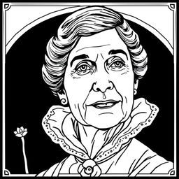 Create a coloring book page image featuring Alice Paul (1885-1977)