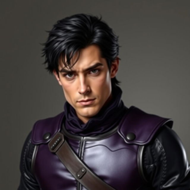 Create an image of a male in his mid-30s with dark black hair