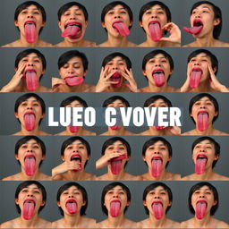 A video cover featuring humans moving and contouring their tongues in different shapes and forms