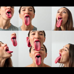 A video cover featuring humans moving and contouring their tongues in different shapes and forms