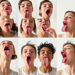 A video cover featuring humans moving and contouring their tongues in different shapes and forms