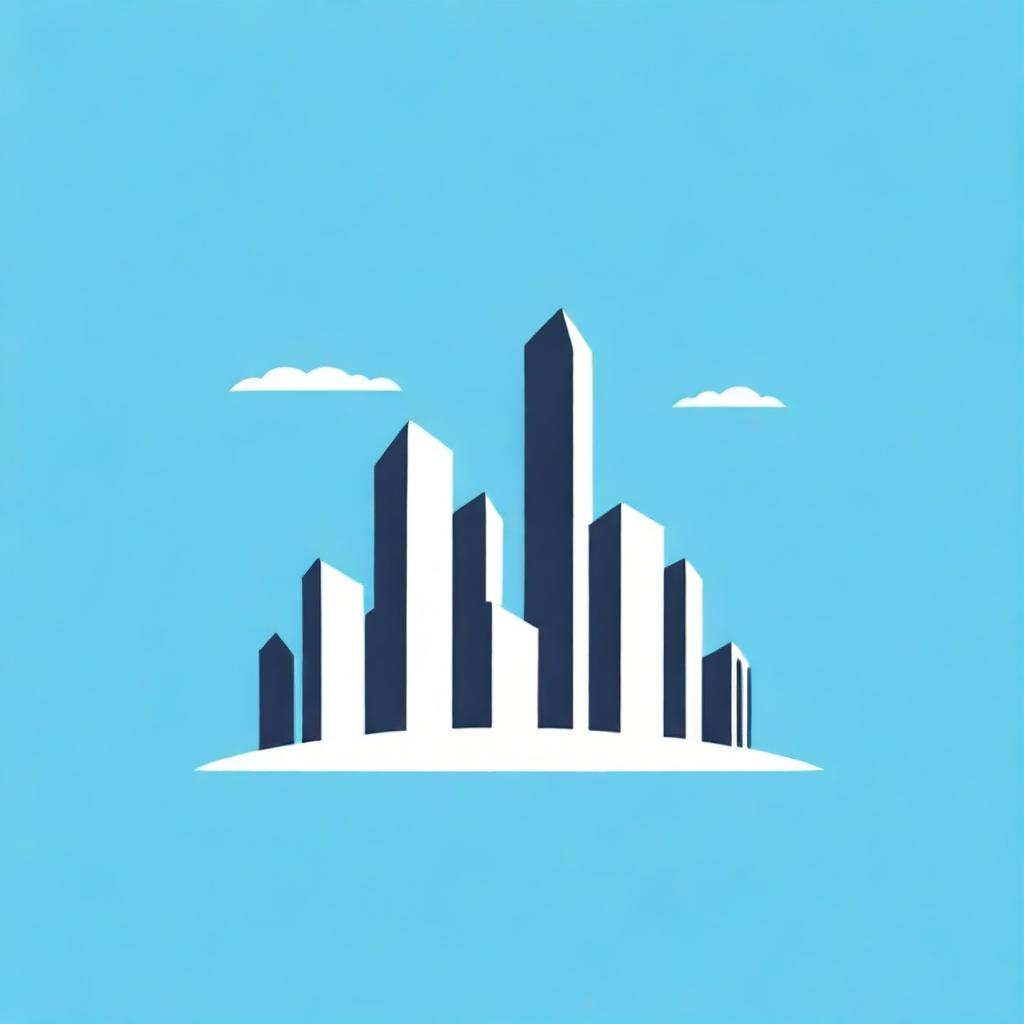 A modern city skyline for 'Urban Builders' logo, conveying urban development, construction, and architectural expertise.