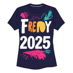 Create a trendy t-shirt design that will remain popular until 2025