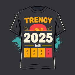 Create a trendy t-shirt design that will remain popular until 2025