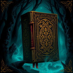 Create a detailed book cover featuring an intriguing design with a mysterious aura