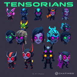 Create an NFT collection inspired by the Tensorians, featuring a series of digital avatars with unique traits