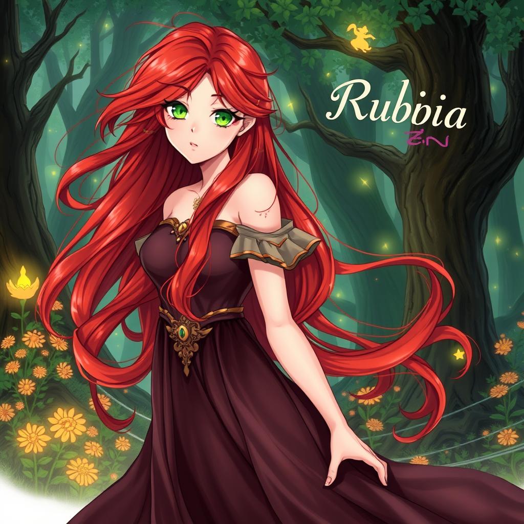 A detailed illustration of a character named Rubia