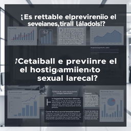 Create a detailed and professional image representing the analysis of the case '¿Es rentable prevenir el hostigamiento sexual laboral? Análisis del caso Konecta Perú 2023'