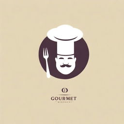 Design a sophisticated logo featuring a chef's hat and cutlery, symbolizing luxury, fine dining, and gourmet food offerings for 'Gourmet Delights'.