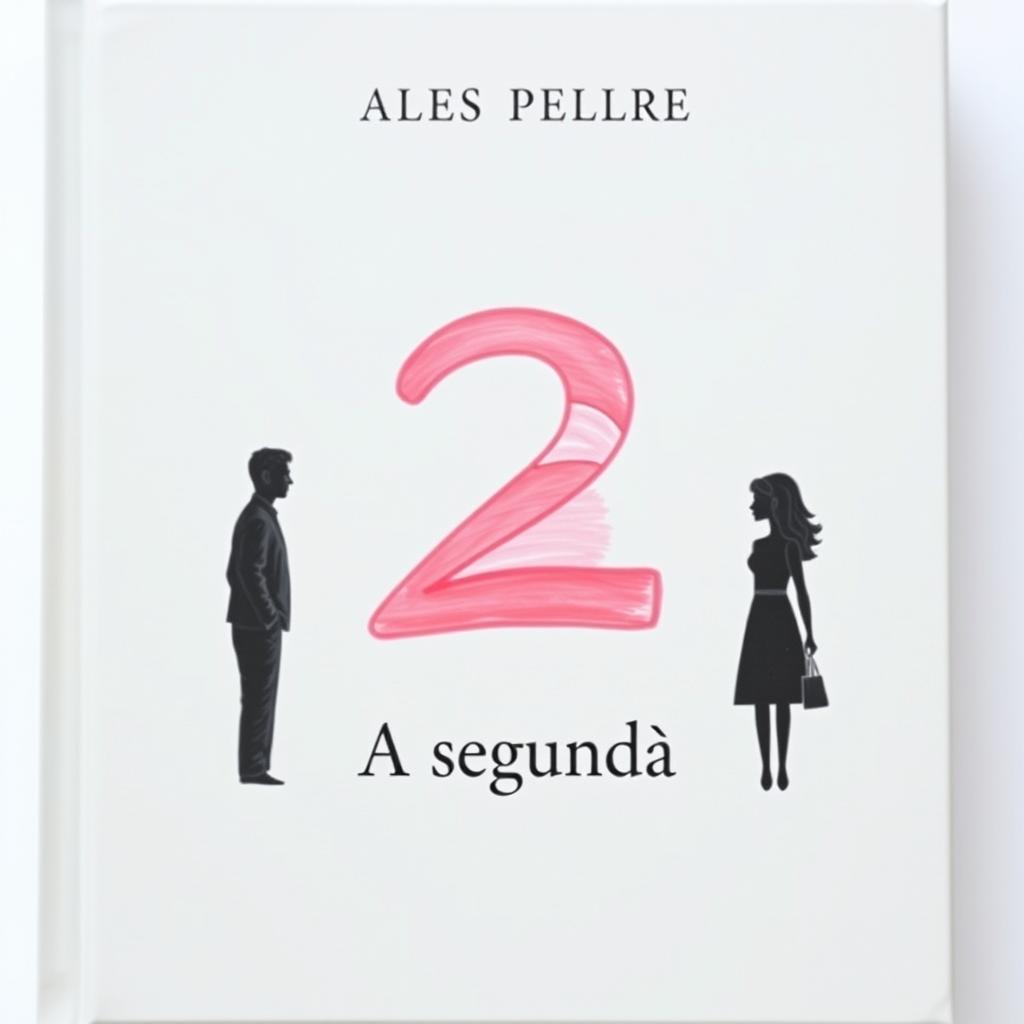 A light gray book cover with a drawing in the shape of the number two in the center, depicting a pink sunset